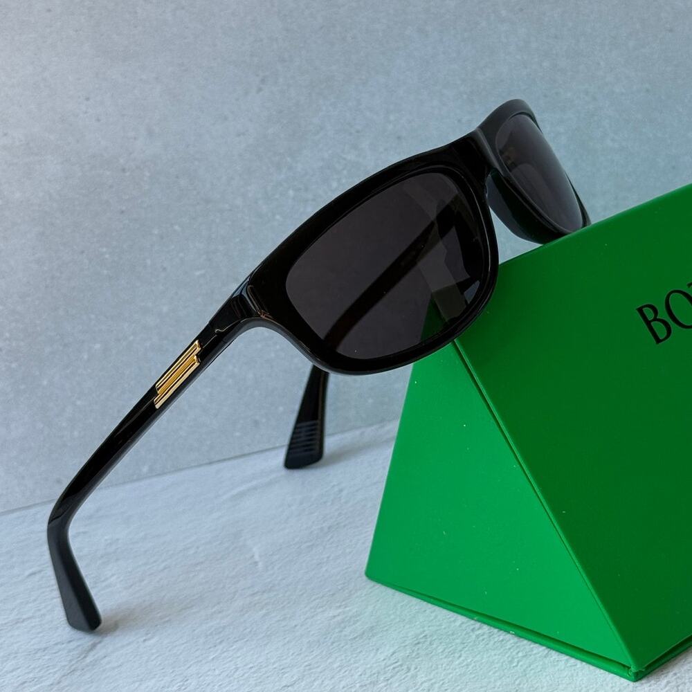 NEW Bottega Veneta BV1327S Black Wrap Unisex Sunglasses